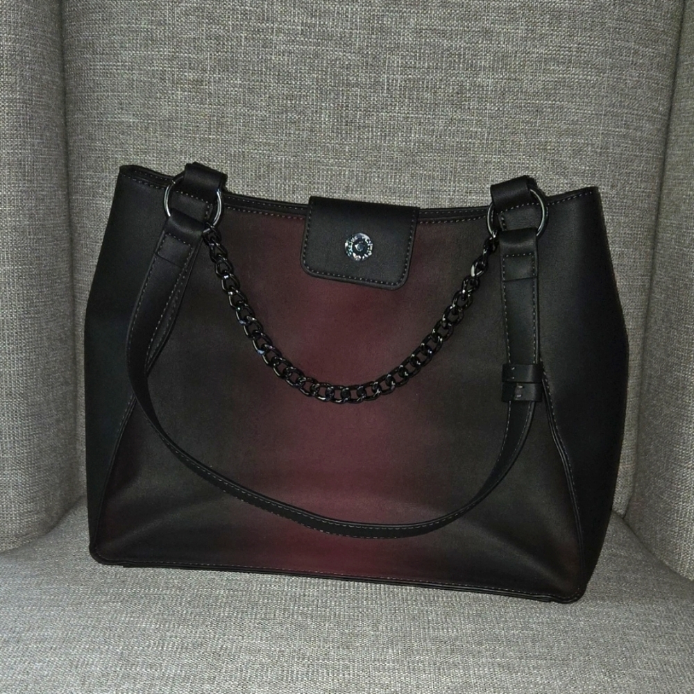 Simply Vera Black and Burgundy Ombre Women's Bag 13.5x10.5x5.5 Never Used